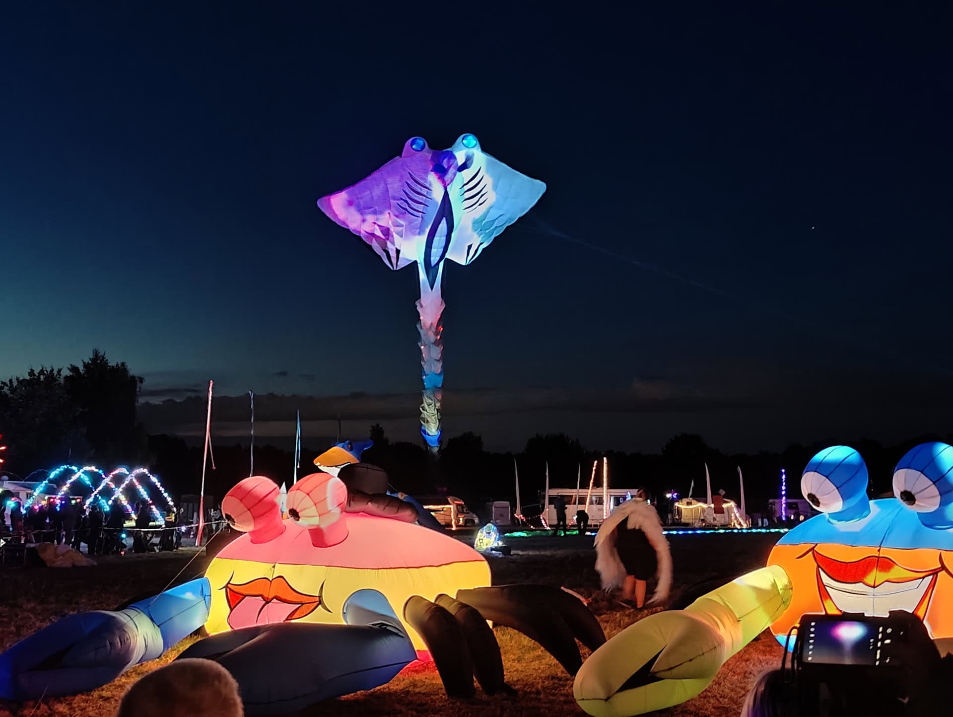 Drachenfestnacht beim Heide-Drachenfest in Hanstedt-Ollsen in der Lüneburger Heide