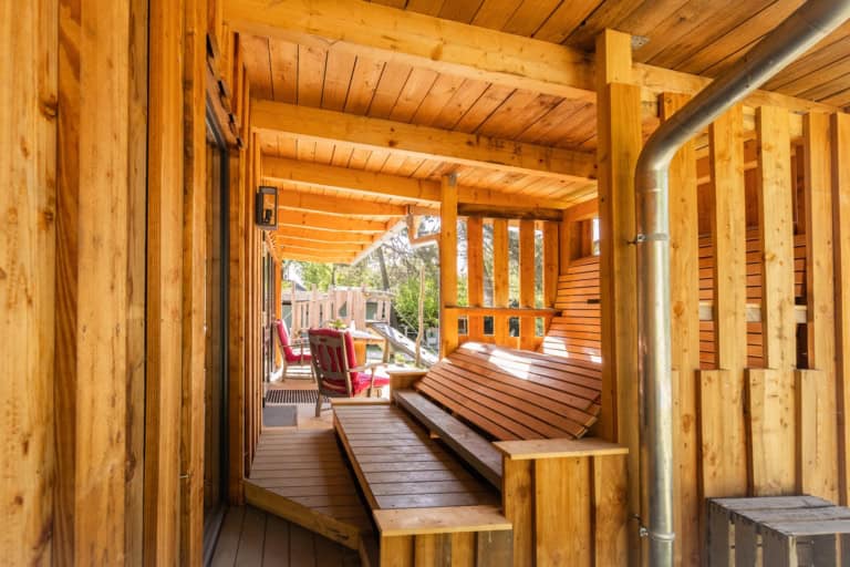 Auf der Veranda auf Ferienhof Drewes in Ollsen/Lüneburger Heide