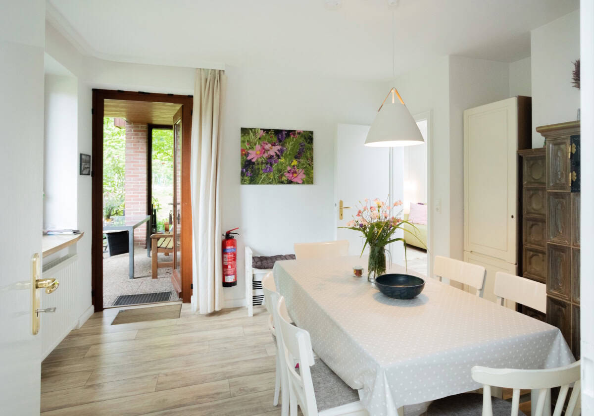 Eingang der Ferienwohnung Emmy auf dem Ferienhof Drewes in Ollsen in der Lüneburger Heide