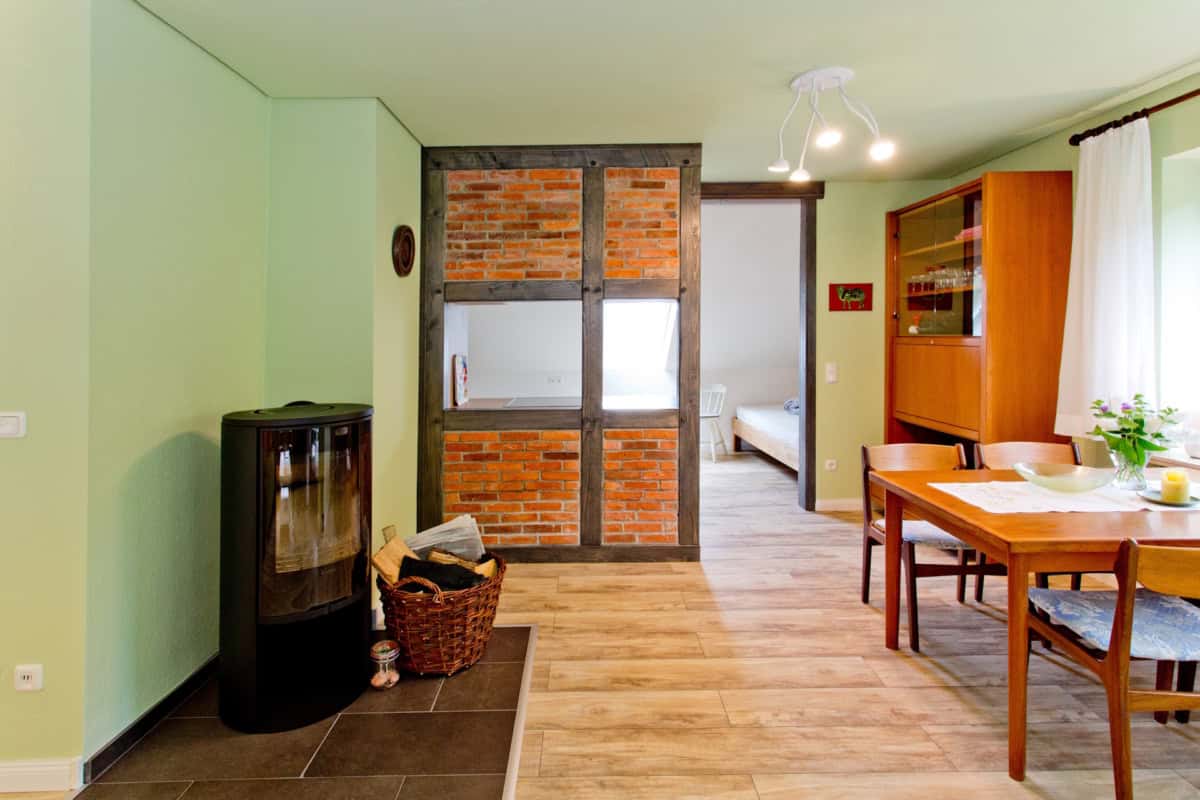 Essplatz in de Ferienwohnung Marie auf dem Ferienhof Drewes in Ollsen in der Lüneburger Heide