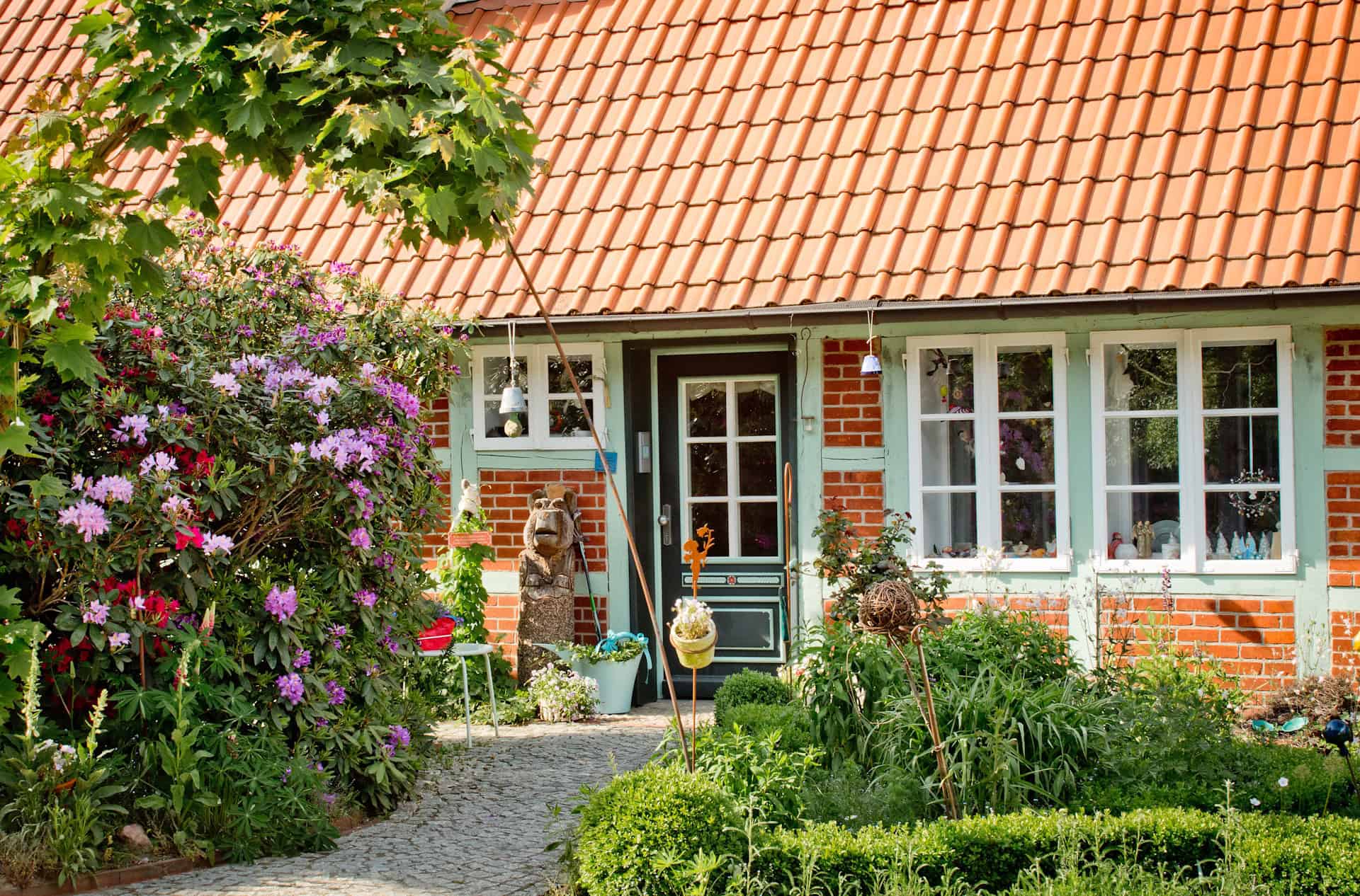 Haustür des Bauernhauses auf dem Ferienhof Drewes in Ollsen in der Lüneburger Heide