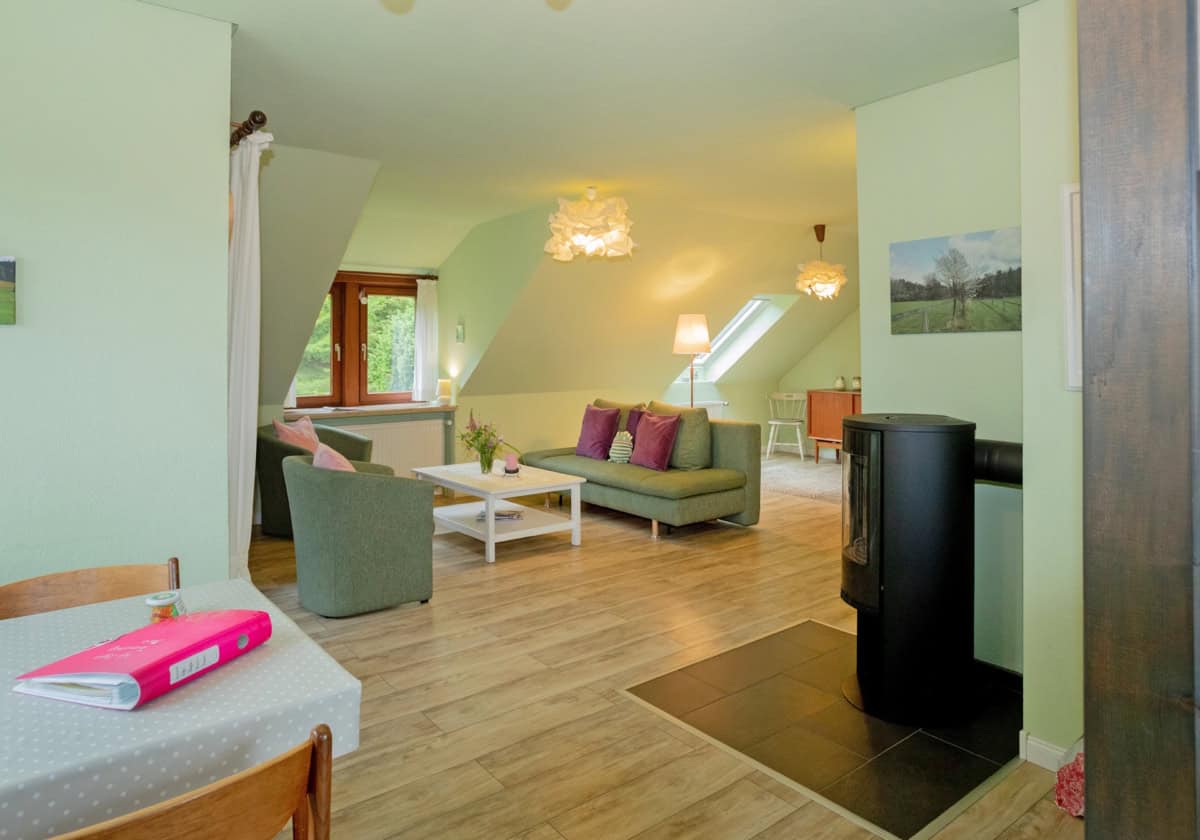 Kaminofen in der Ferienwohnung Marie auf dem Ferienhof Drewes in Ollsen in der Lüneburger Heide