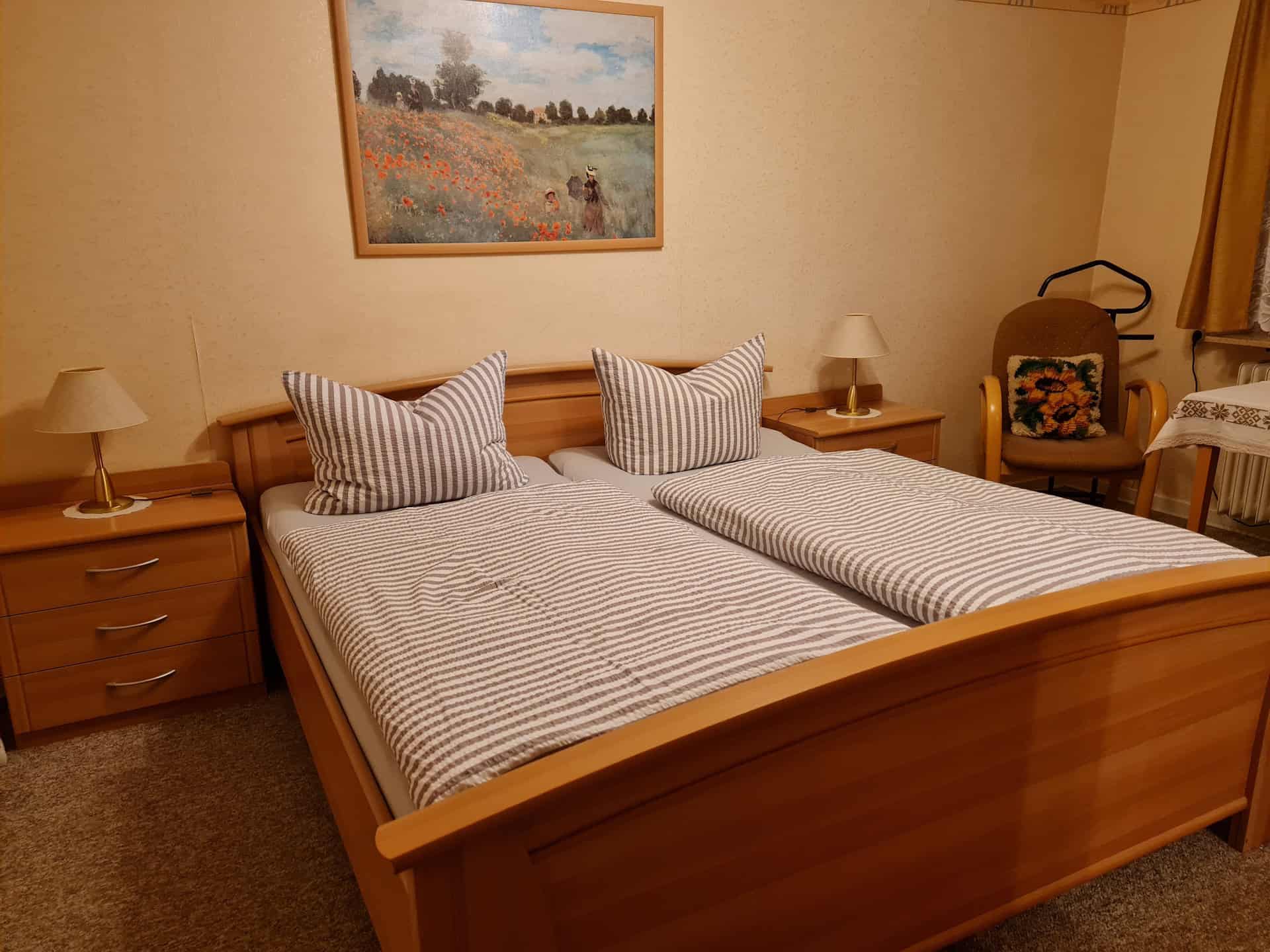 Doppelzimmer in der Pension von Familie Brockmann in Ollsen