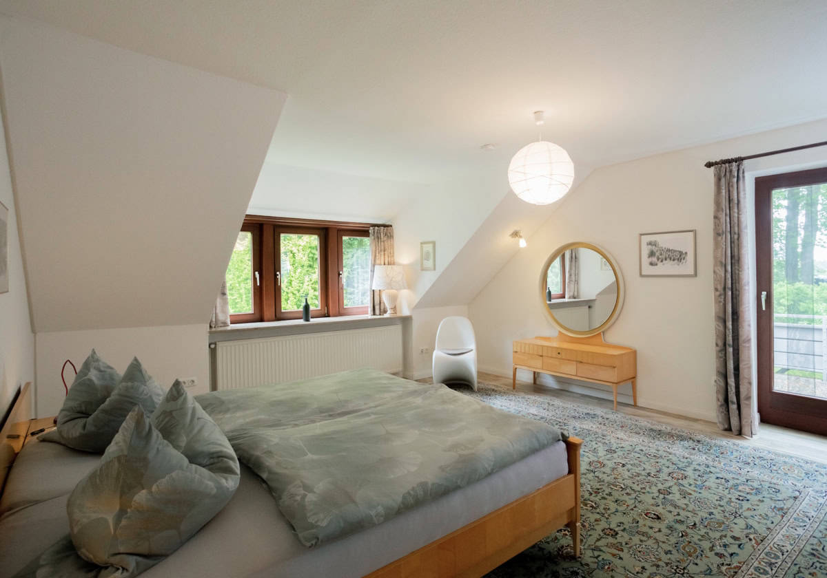 Schlafzimmer 1 der Ferienwohnung Marie auf dem Ferienhof Drewes in Ollsen in der Lüneburger Heide