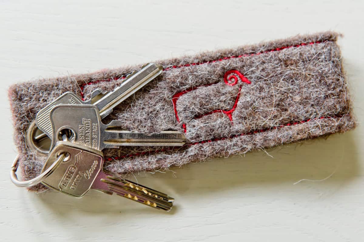 Schlüsselanhänger der Ferienwohnung Emmy auf dem Ferienhof Drewes in Ollsen in der Lüneburger Heide