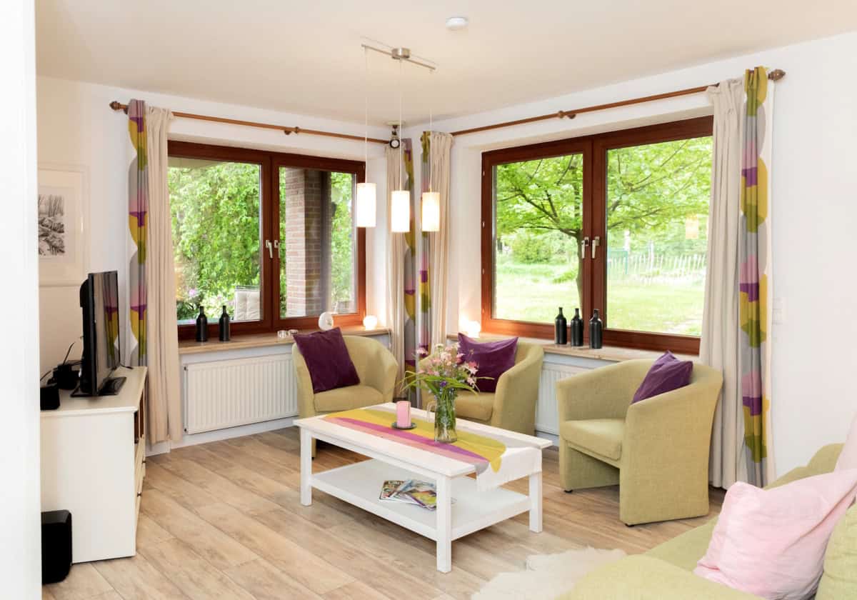 Wohnzimmer der Ferienwohnung Emmy auf dem Ferienhof Drewes in Ollsen in der Lüneburger Heide